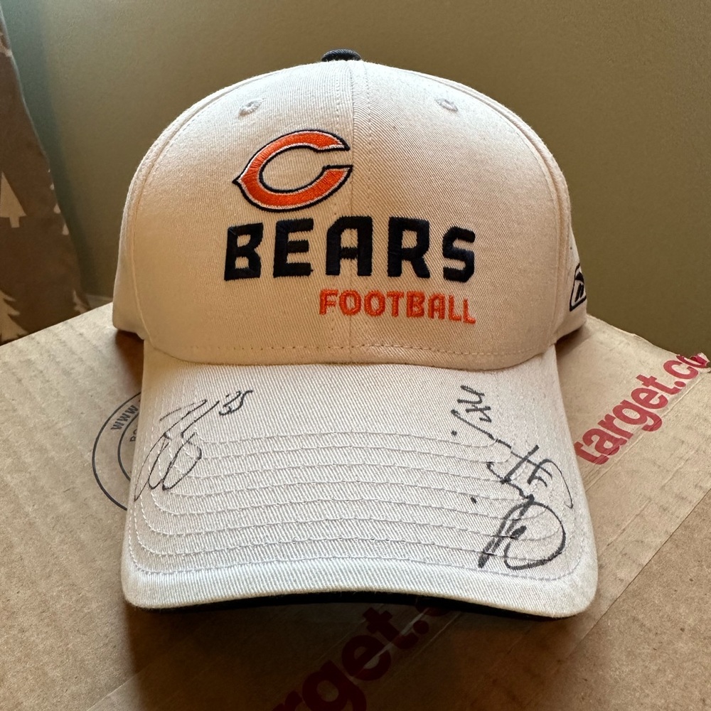 Signed Chicago Bears White Hat